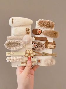 8/9/10pcs/set Cute Cartoon Plush Hair Clips Set: A Fun Gift for Girls & Kids