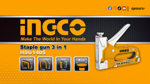 INGCO 3 IN 1 STAPLE GUN | STANDARD STAPLES U-TYPE STAPLES & BRAD NAILS | HSG1405