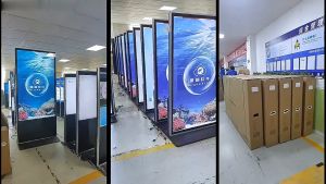 48 Inch LCD Interactive Advertising Display Totem/ Kiosk Digital Signage Frame Advertising Screen With Wheels (Touch / Non Touch)