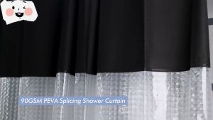 Solid Bath Curtains For Bathroom Bathtub: Large Wide Bathing Cover & 12 Hooks