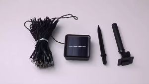 10M 100Lights LED Solar Christmas Light Outdoor Waterproof Christmas solar light String Black wire Lighting Decorations