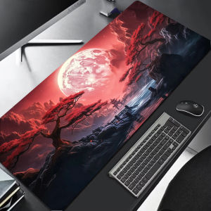 SAKURA Scenery Mouse Pad แผ่นรองเมาส์สําหรับเล่นเกมยางกันลื่นขนาดใหญ่ แผ่นรองโต๊ะที่ทนทาน ขอบตะเข็บหนา เหมาะสําหรับสํานักงานและเล่นเกม