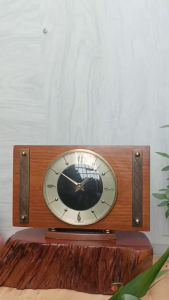 ĐỒNG HỒ METAMEC CỔ MADE IN ENGLAND – ĐỒNG HỒ ĐỂ BÀN ANH QUỐC VỎ GỖ – MẶT SỐ VINTAGE CỰC ĐẸP