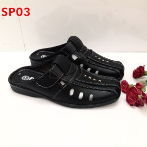 Dép sapo nam mẫu mới.da mềmSize từ 38-43 màu đenđế khâu sẵn rất chắc chắnmã SP03