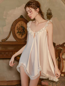 WENROU | Sensual Ice Silk Lightweight French Lace Chemise