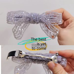 Handcrafted Crystal Butterfly Knot Hair Clip Half up Hair Clip Spring Clip Elegant Craftsmanship Hair Accessories