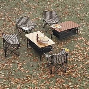 BLACKWORM Outdoor Folding Chair Portable Outdoor Moon Chair Fishing Stool Beach Chair Small Stool Camping Chair