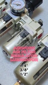 Air Filter Regulator Lubricator AC2010-02 (PT 1/4 Thread) / AC3010-03 (PT. 3/8 Thread) / AC4010-04 (PT. 1/2 Thread) Airwork Brand FRL Unit 130psi | VAT Included Prices