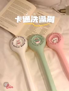 Bàn Chải Chà Lưng Mát Xa Tẩy Tế Bào Chết Bằng Sợi Lông Mềm Tay Cầm Dài Dễ Thương Cho Nhà Tắm