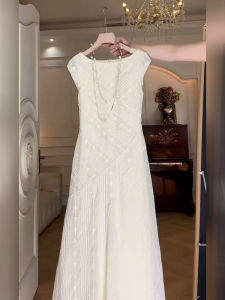 DANTING | Trendy Elegant Simple White Sleeveless Dress 2026