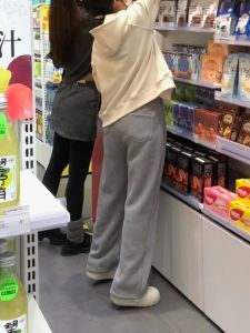 กางเกงกีฬาผ้าฝ้ายแท้สีเทา ทรงหลวม สำหรับผู้หญิง ฤดูใบไม้ผลิและฤดูใบไม้ร่วง กางเกงขายาวทรงหลวม ผ้าขนแกะหนา อบอุ่น สำหรับผู้หญิงตัวเล็ก