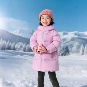 Balabala | แจ็คเก็ตขนเป็ดบานาบาบ้าสำหรับเด็ก ฤดูใบไม้ร่วง/ฤดูหนาว แขนยาว ปกขนสัตว์ ปกป้องจากลม ทรงหลวม ปกป้องจากลม แจ็คเก็ตขนเป็ด