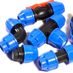 PER PCS PE Compression Fittings for pe and pvc pipes 1/2" 3/4" 1" BLUE ELBOWBLUE COUPLINGBLUE TEEBLUE BALL VALVE