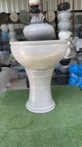 น้ำล้น น้ำผุดหัวทรงแบนสีเทาหินอ่อน [A1078] ฟรีปั๊มน้ำได้ยกชุด แตกเคลมให้ 100%