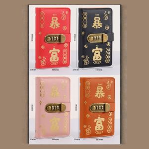 Cash Wallet With Combination Lock Large Capacity Cash Saving Leather Wallet Money Organizer Deposit Wallet Purse