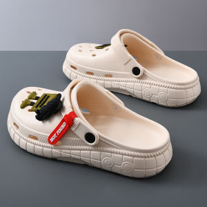 Mens Summer Trendy Sandals Soft Bottom Sports Slippers Anti-slip Wear-resistant Two-use Clog Shoes Youth Casual Low Heel