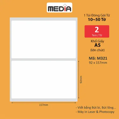 Giấy Dán Nhãn In A5 Media Xấp 10 Tờ Sticker Decal Giấy Giấy In Tem Dán Nhãn Tên Miếng Dán Giấy Dán Bàn Học Nhãn Tên Giấy Dán Viết Tên