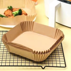 High Temperature Resistant Oil Absorbing Baking Paper for Air Fryer Home Use round Silicon Oil Paper BBQ Cooking Utensils
