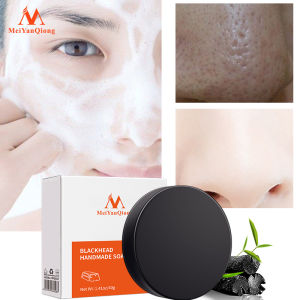 MeiYanQiong activated charcoal crystals handmade soap face skin whitening soap for remove blackhead and oil control washing a face soap