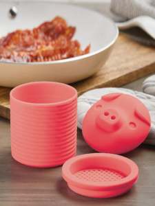 Creative Pig-Shaped Silicone Bacon Grease Container Lard Container Bacon Grease Collector Bacon Grease Storage Container Essential Oil Storage Container for the Kitchen Very Suitable for Commuting and Daily Use a Must-Have Item for the Home