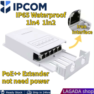 IPCOM 5 Port PoE Extender Repeater Waterproof PoE Booster 1 To 4 Network Switch PoE Extender for IPC/NVR CCTV Camera