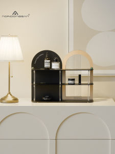 NORI Creative Retro Multi-Layer Storage Rack Entrance Decor Computer Desktop Miscellaneous Items Display Acrylic Material