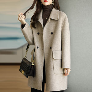 Elegant Double-Sided Woolen Coat Womens Loose Mid-Length High-End Cashmere Outerwear Autumn Winter New Style Camel Color