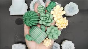 Cactus Succulent Silicone Candle Mold DIY Plants Soap Aromatherapy Plaster Gypsum Making Resin Mold Home Decoration