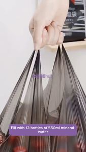 KZEEhub 10L Handle Tie Disposable Trash Bag [100pcs] 45x59cm Rubbish Bin Plastic Home/Office Plastik Sampah