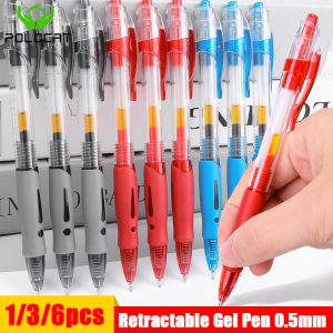 Polocat ชุดปากกาหมึกเจล 0.5mm สีน้ำเงินสีแดง หมึกเติมปากกาบอลพอยท์โรงเรียน เซ็นต์ ธุรกิจเครื่องเขียน