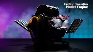 บล็อกตัวต่อเครื่องยนต์ V8 เครื่องยนต์ V8 จำลอง บล็อกตัวต่อเทคโนโลยีเครื่องกล ของเล่นบล็อกตัวต่อพร้อมไฟ LED และการควบคุมผ่านแอป