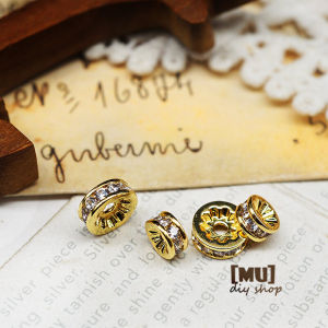 DIY Handmade Jewelry Accessories Japan Imported 18K Gilded Platinum Maintains Color Plating Full Circle Inlaid Zircon Spacer Bead SEPTA