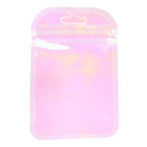 20pcs/lot Iridescent Self Sealing Bags Laser Plastic Pouches Non-Woven Jewelry Packaging Bags Zipper Pouch Small Accessories