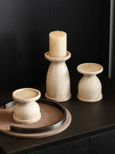 Shark Ninja | Rustic Real Wood Style Candle Holder