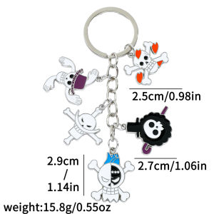 One Piece Luffy Straw Hat Chopper Ace Action Figure Model for Metal Keychain Gift Anime Collectible
