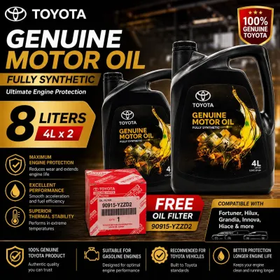 8L Original Toyota 5w30 Fully Synthetic Fortuner Hilux Grandia Hiace Innova Engine oil