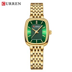 CURRN 9093 Luxury Womens New Square Quartz Watches Stainless Steel Ladies 3ATM Waterproof Wristwatch Original Watch for Women