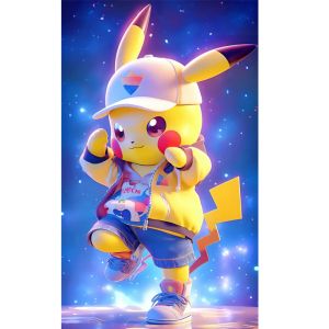 Bandai | Pokémon 5D DIY Diamond Painting Kit Pikachu Mosaic Anime Lmages Sparkling Diamond Painting Craft Kit Great for Home Decorframel