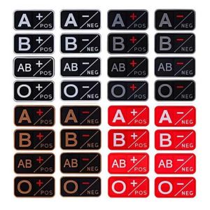 5*2.5CM 3D Blood Group Badge Patch A+ B+ AB+ O+ A- B- AB- O- PVC Rubber EmblemsMilitary Tactical Badges Patches with Hook