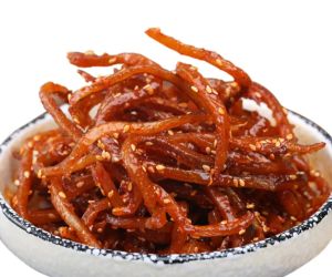 Sepotong eel berminat dengan sos madu sifar ikan kecil kering manis dan berminat memuaskan keinginan 250g 500g  香辣鳗鱼丝