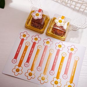 100Pcs Long Flower Pattern Cake Baking Sealing Sticker DIY Decoration Gift Labels Sticker