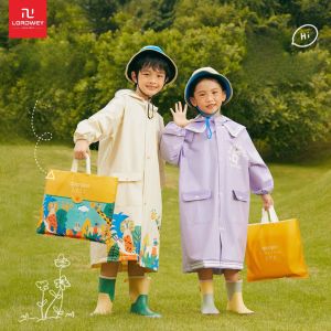 LORDWEY Childrens Raincoats Special Raincoats for Boys and Girls Going To School in Kindergartens with Schoolbags Rainproof Suits and Cartoons Raincoats