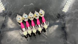 (FLASH SALE)1PCS Kail gurita pancing laut bercahaya delapan kait fluoresensi Cumi-cumi gurita