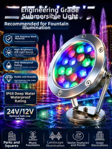 BONADUO | Colorful Waterproof LED Underwater Light 24V