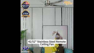 COOL POWER 42/52" Stainless Steel Remote Ceiling Fan House Bedroom Living Room Kipas Angin Siling Besi 42/52寸不锈钢遥控吊扇 G22