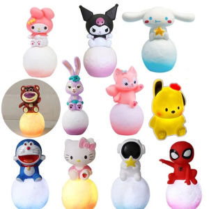 Christmas Halloween Sanrio Kuromi Cinnamoroll Night Light Glowing Children Toy Bedside Lamp Anime Kawaii Cute Children Kid Present Gifts
