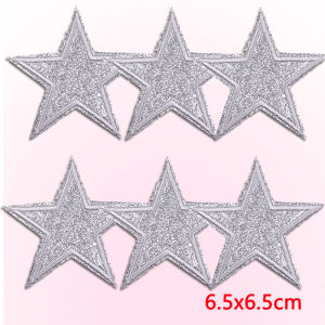 10PCS/Lot Colorful Glitter Star Patch Embroidered Iron On Patches For Clothing Glitter Star Embroidery Patches On Clothes