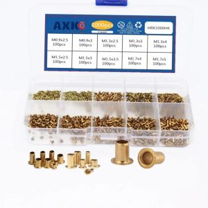 1000Pcs GB876 M0.9 M1.3 M1.5 M1.7 Mix Set Tubular Rivets Double-sided Circuit Board PCB Nails Copper Hollow Rivet Nuts Kit
