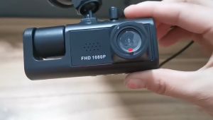 KANGZOG 24H Record FHD 3 Camera Dashcam for Car Front + Interior + Back / Rear Dash Cam Night Vision Parking Mode Car DVR Driving video Recorder