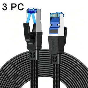 HANNUO | HANNUO Cat 8 Ethernet Cable High Speed Braided 40Gbps 2000Mhz Network Cord RJ45 for Router PC Modem Router PS 5/4 Network Cord